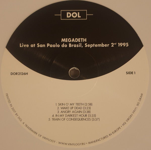 Megadeth : Live At San Paolo Do Brasil, September 2nd 1995 (LP, Unofficial, Whi)