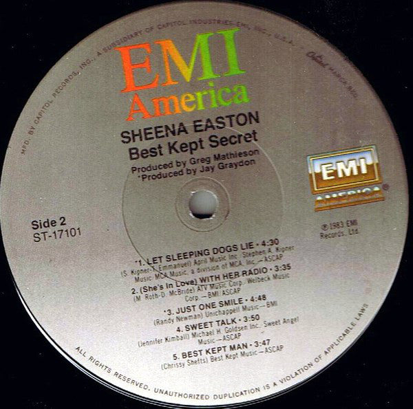 Sheena Easton : Best Kept Secret (LP, Album)