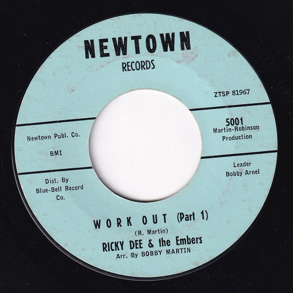 Ricky Dee & The Embers : Work Out (7", Styrene)