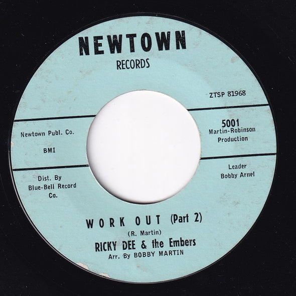 Ricky Dee & The Embers : Work Out (7", Styrene)