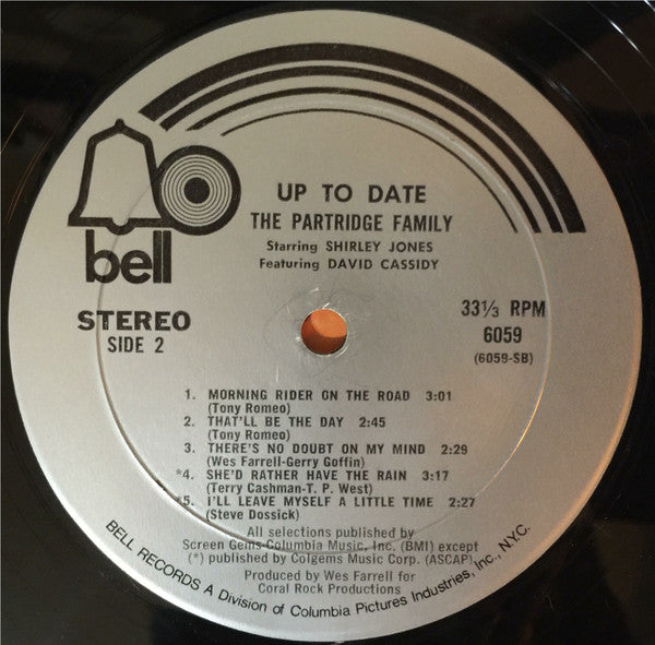 The Partridge Family Starring Shirley Jones (2) Featuring David Cassidy : Up To Date (LP, Album, Mon)