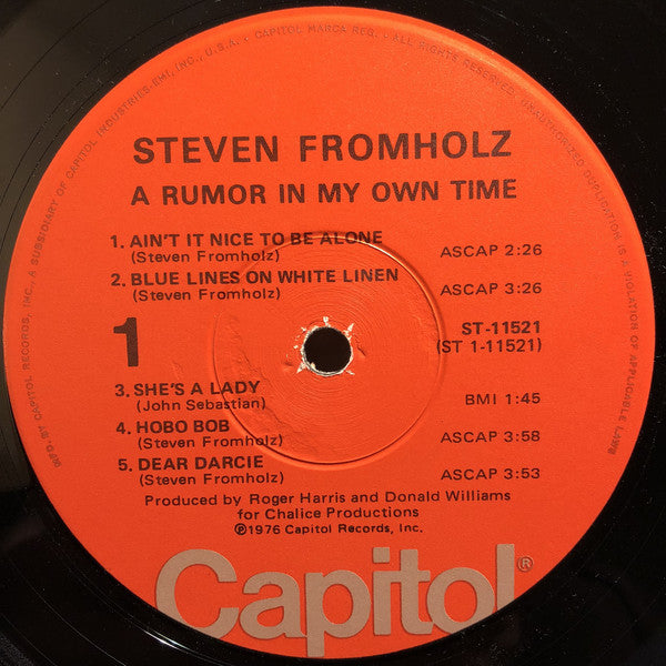 Steven Fromholz : A Rumor In My Own Time (LP)