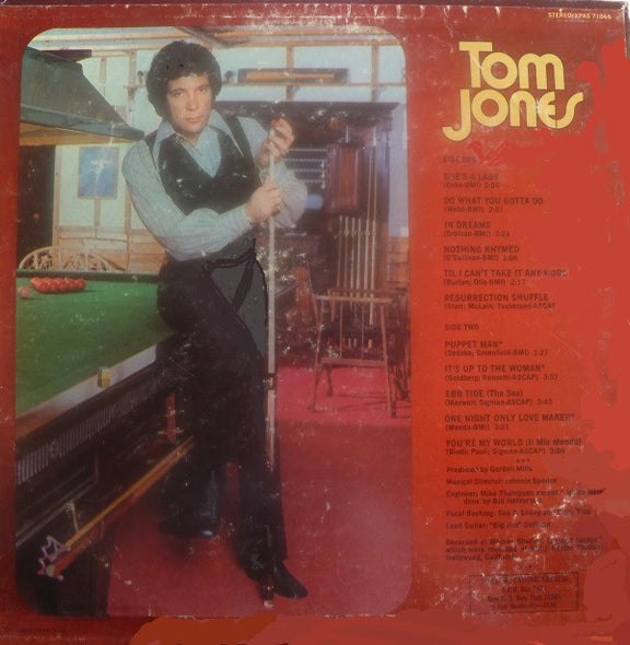 Tom Jones : Tom Jones Sings She's A Lady (LP, Album)