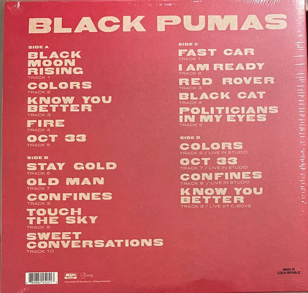 Black Pumas : Black Pumas (LP, Gol + LP, Bla + Album, Dlx, Ann)