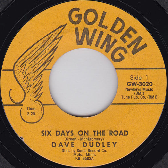 Dave Dudley : Six Days On The Road / I Feel A Cry Coming On (7", Single, Mon)
