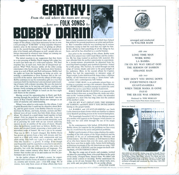 Bobby Darin : Earthy (LP)