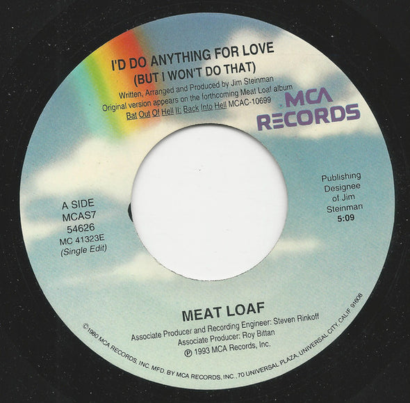 Meat Loaf : I'd Do Anything For Love (But I Won't Do That) (7", Single)