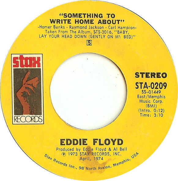 Eddie Floyd : Guess Who / Something To Write Home About (7", Styrene)