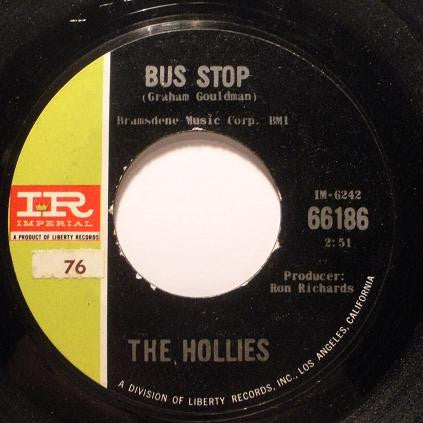 The Hollies : Bus Stop / Don't Run And Hide (7", Single, Styrene, She)