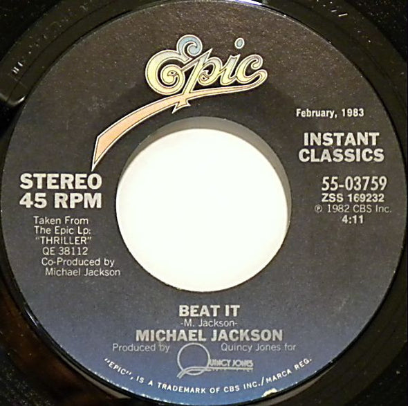 Michael Jackson : Beat It / Get On The Floor (7", RE, Styrene, Pit)