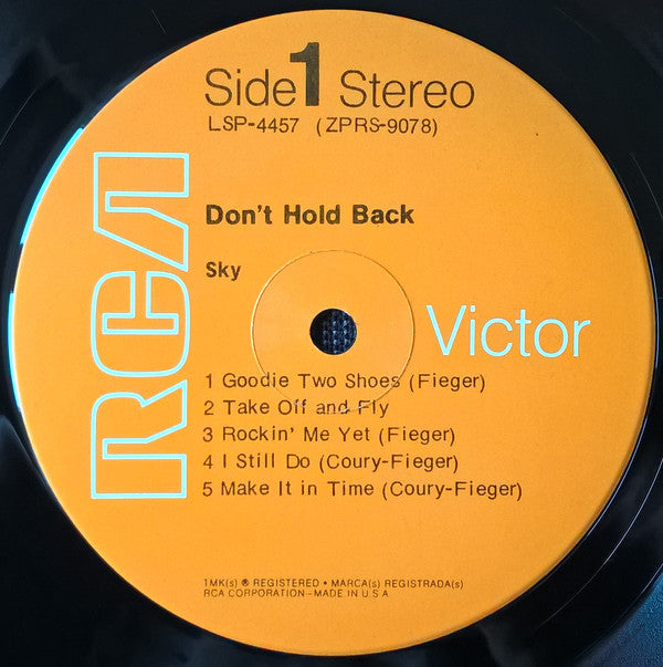 Sky (20) : Don't Hold Back (LP, Album)