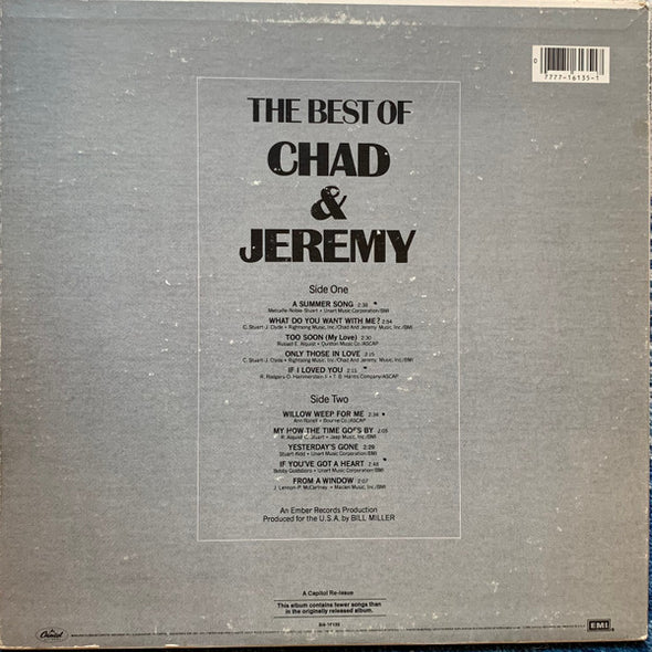 Chad & Jeremy : The Best Of Chad & Jeremy (LP, Comp, RE, Jac)