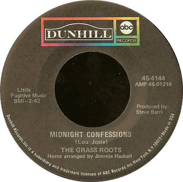 The Grass Roots : Midnight Confessions / Who Will You Be Tomorrow (7", Single)