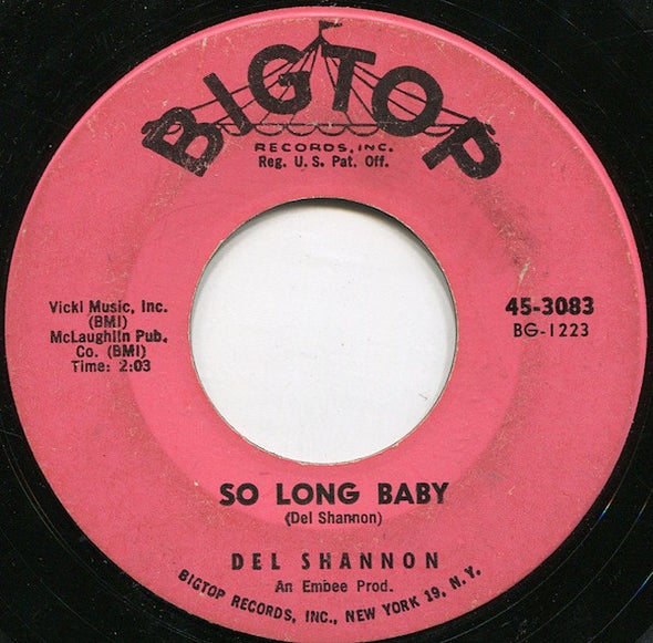 Del Shannon : So Long Baby (7", Single, MGM)