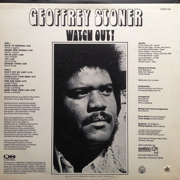 Geoffrey Stoner : Watch Out (LP, Album, Quad)