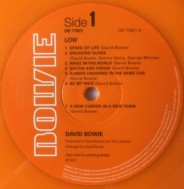 David Bowie : Low (LP, Album, Ltd, RE, RM, RP, Ora)