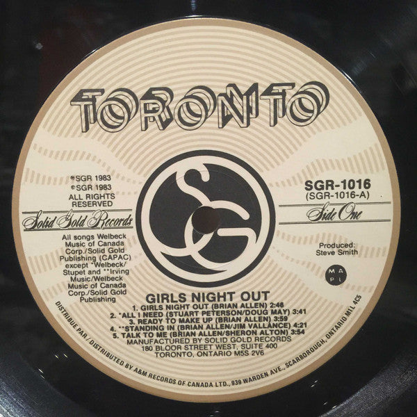 Toronto (4) : Girls Night Out (LP, Album, Gim)