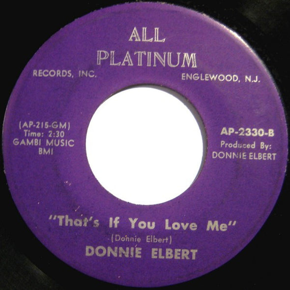 Donnie Elbert : Where Did Our Love Go / That's If You Love Me (7", Single)