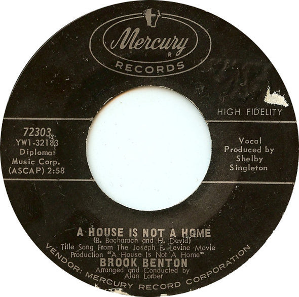 Brook Benton : A House Is Not A Home / Come On Back (7")