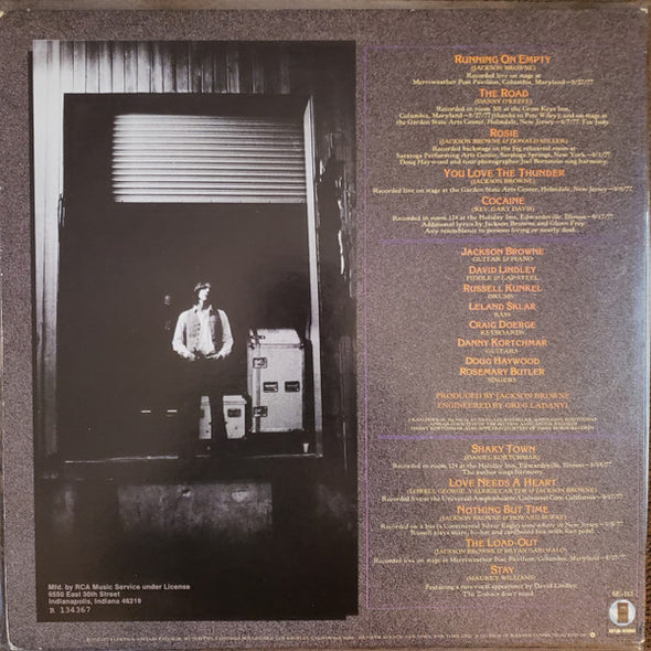 Jackson Browne : Running On Empty (LP, Album, Club, RCA)