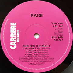 Rage (9) : Run For The Night (LP, Album)