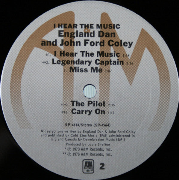 England Dan & John Ford Coley : I Hear The Music (LP, Album)
