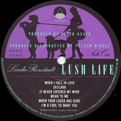 Linda Ronstadt With Nelson Riddle & His Orchestra* : Lush Life (LP, Album, SRC)