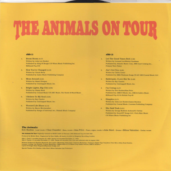 The Animals : The Animals On Tour (LP, Album, RE, 180)