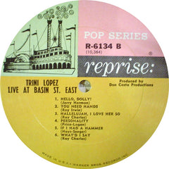 Trini Lopez : Live At Basin St. East (LP, Album, Mono)