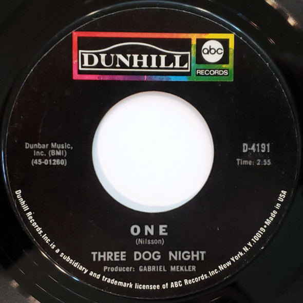 Three Dog Night : One / Chest Fever (7", Single, Styrene, Mon)