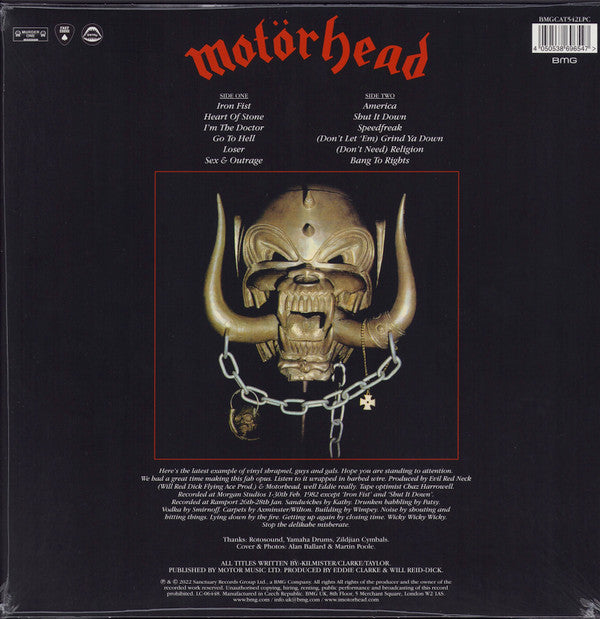 Buy Motörhead : Iron Fist (LP, Album, Ltd, RE, Blu) Online for a