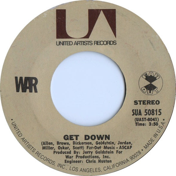 War : Get Down / All Day Music (7", Styrene, Pit)