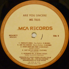 Mel Tillis : Are You Sincere (LP, Album, Pin)