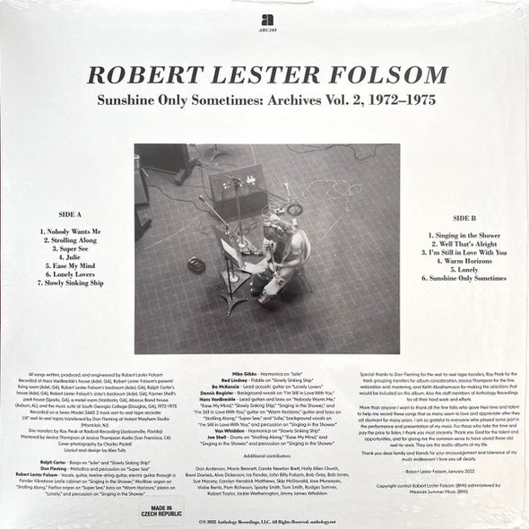 Robert Lester Folsom : Sunshine Only Sometimes: Archives Vol. 2, 1972​–​1975 (LP)