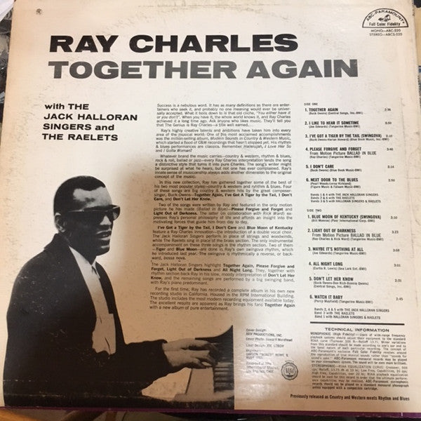 Buy Ray Charles : Together Again (LP, Album) Online for a great price ...