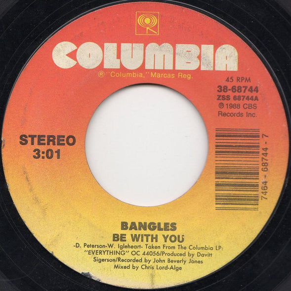 Bangles : Be With You (7", Single, Styrene, Car)
