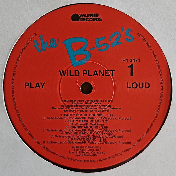 The B-52's : Wild Planet (LP, Album, RE)
