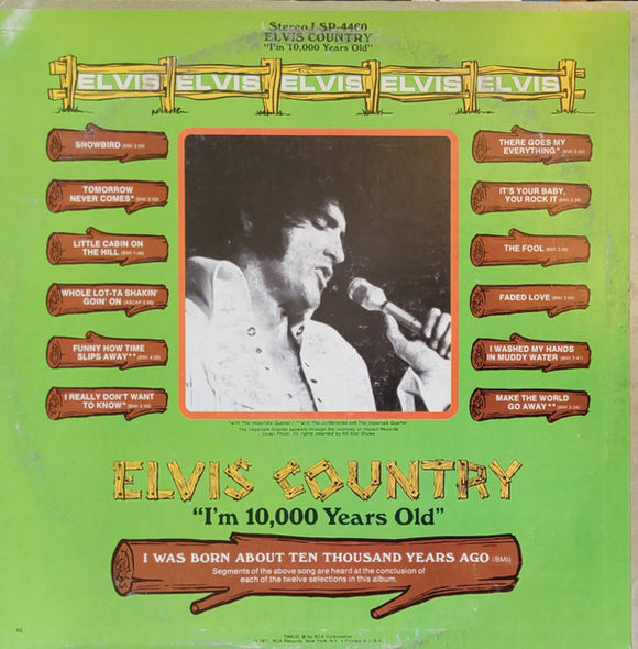 Elvis Presley : Elvis Country (I'm 10,000 Years Old) (LP, Album, RE, Uni)