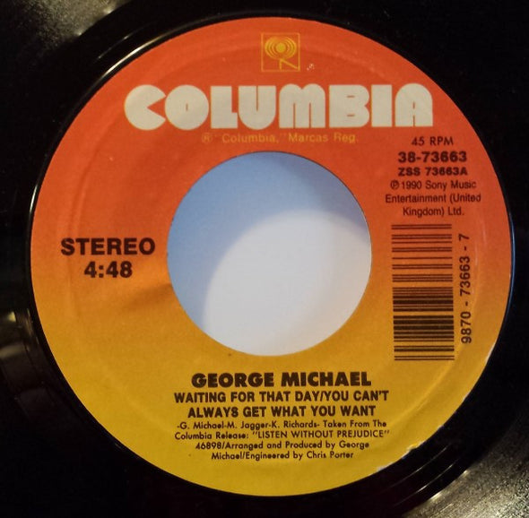 George Michael : Waiting For That Day/You Can't Always Get What You Want (7", Styrene, Car)