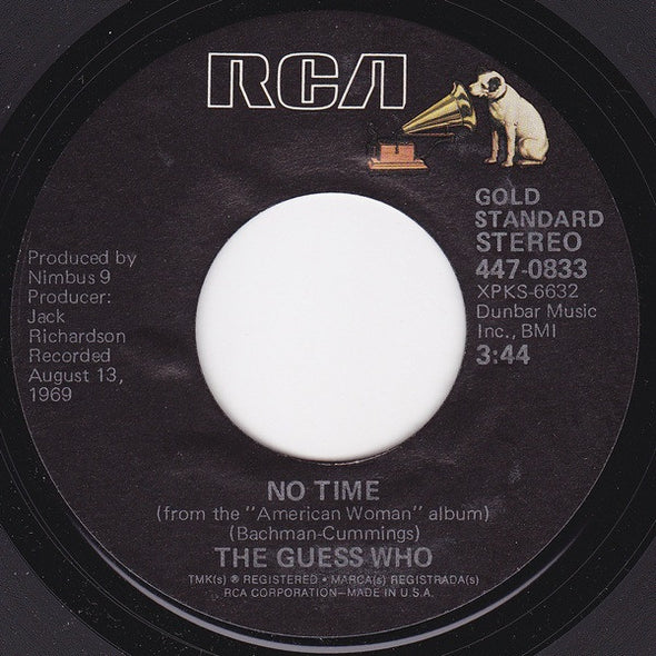 The Guess Who : No Time / These Eyes (7", RE, Styrene)