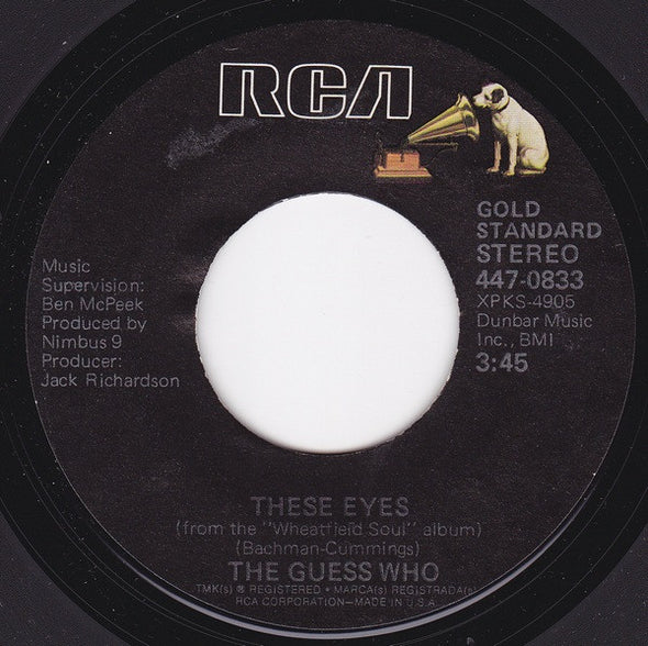 The Guess Who : No Time / These Eyes (7", RE, Styrene)