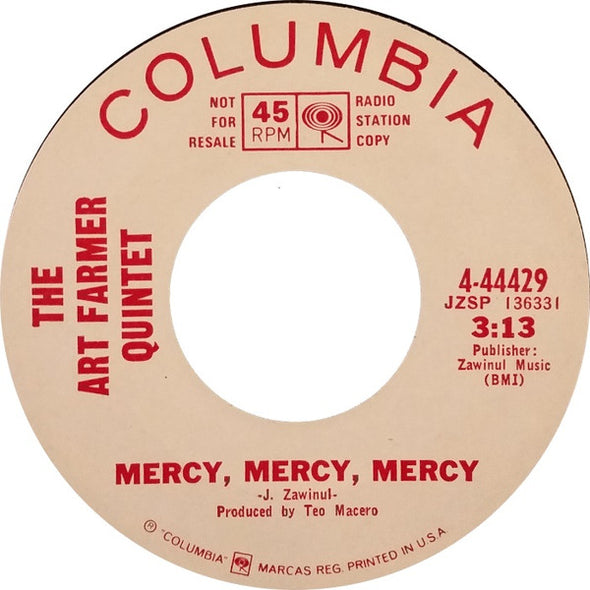 Art Farmer Quintet : Mercy, Mercy, Mercy (7", Promo, Styrene)