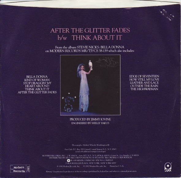 Stevie Nicks : After The Glitter Fades (7", Single, Spe)