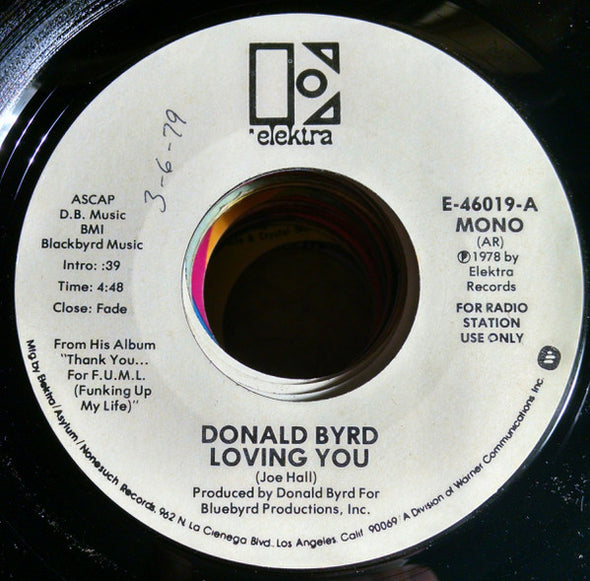 Donald Byrd : Loving You (7", Mono, Promo, AR)