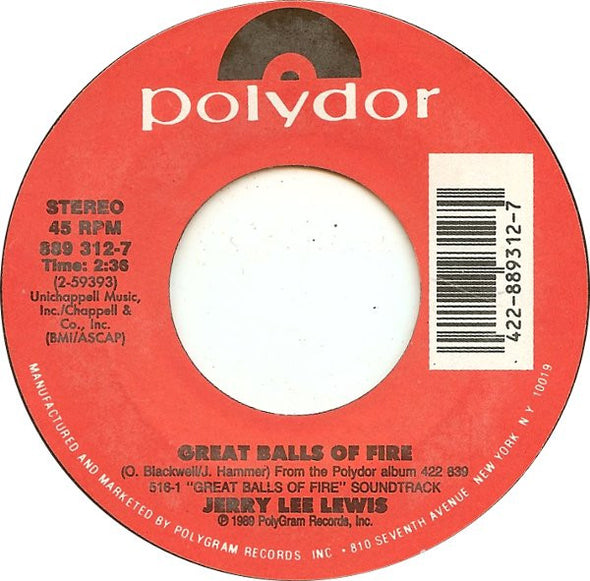 Jerry Lee Lewis : Great Balls Of Fire / Breathless (7", Single)