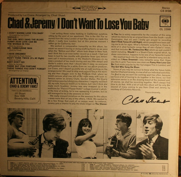 Chad & Jeremy : I Don't Want To Lose You Baby (LP, Album)