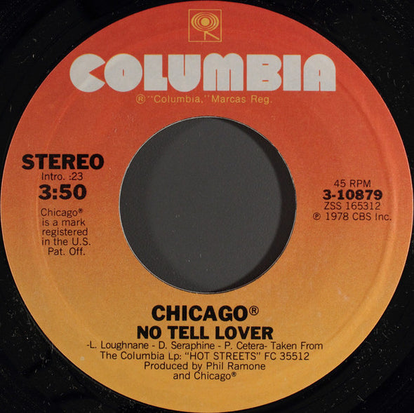 Chicago (2) : No Tell Lover (7", Single, Styrene, Pit)
