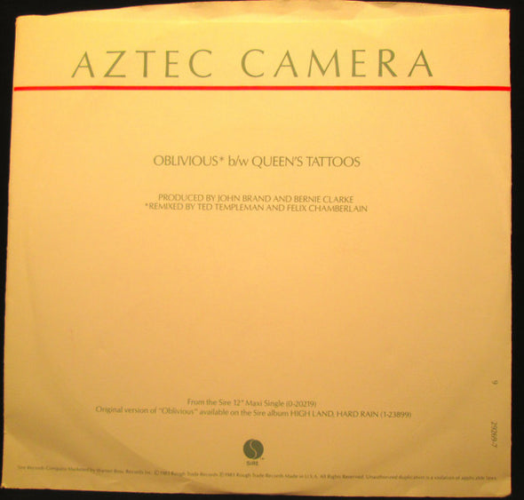 Aztec Camera : Oblivious (7", Single)