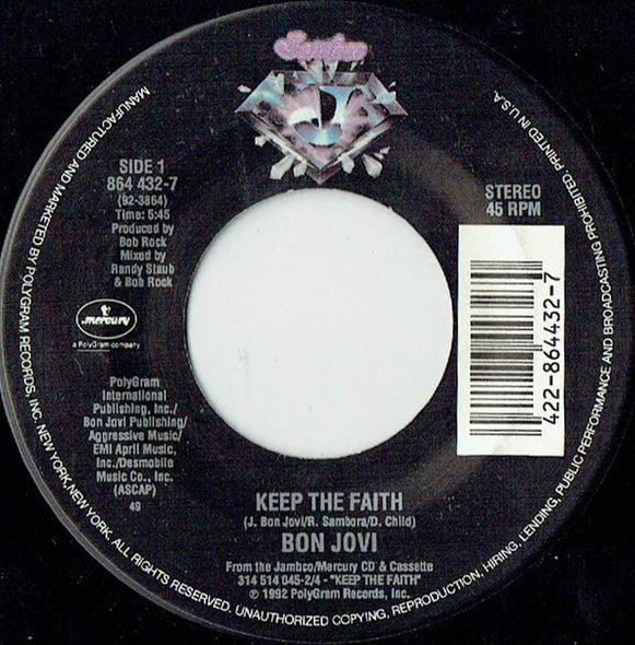 Bon Jovi : Keep The Faith (7", Single)