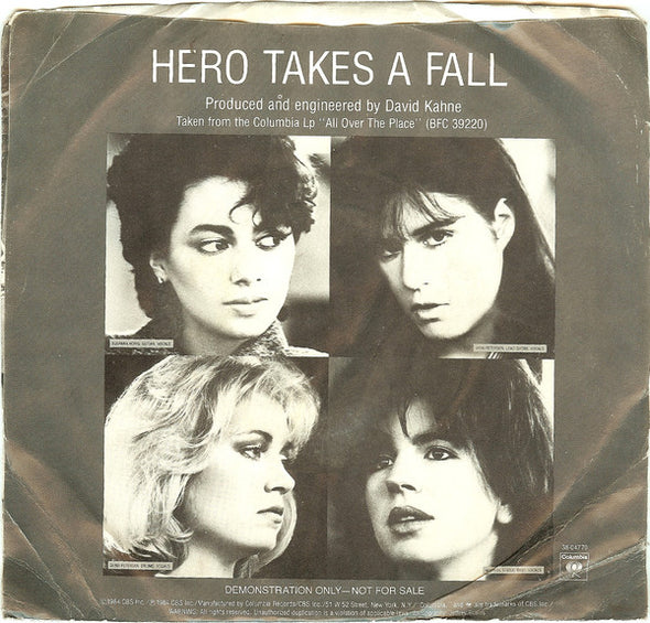 Bangles : Hero Takes A Fall (7", Single, Promo, Styrene, Rem)